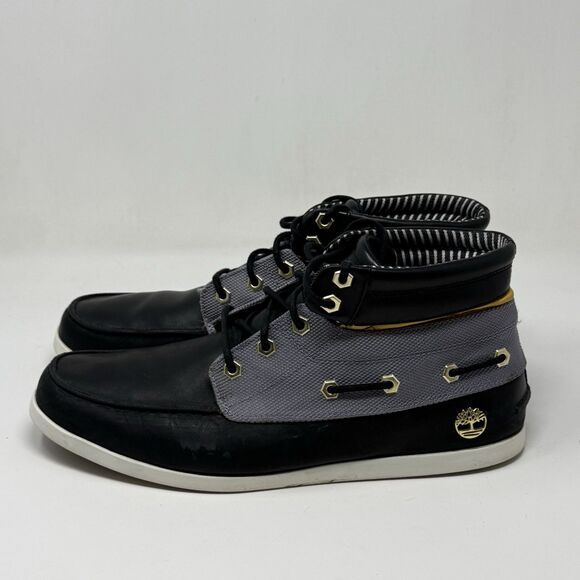 Timberland Newmarket Chukka Boots Mens 12 Black Leather Lace Up Preppy Casual main image 10